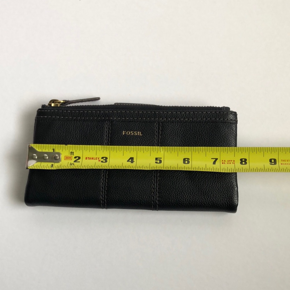 Fossil Ella black leather cowhide oblong clutch wallet - Picture 3 of 8